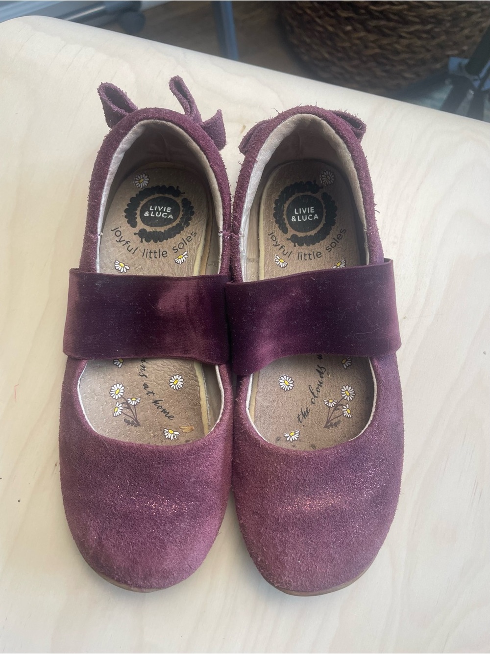 Livie & Luca Burgundy Suede Mary Jane Shoes